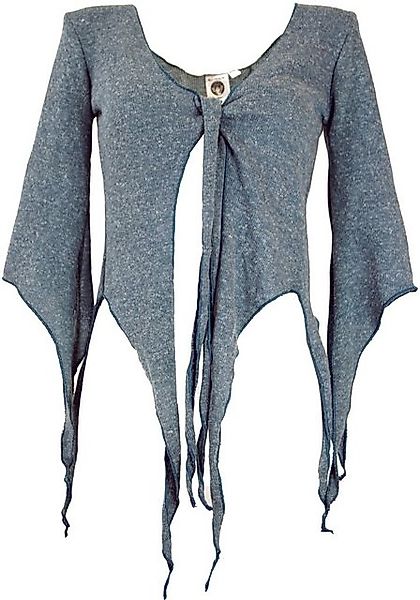 Guru-Shop Langjacke Kurze Pixi Strickjacke - taubenblau günstig online kaufen