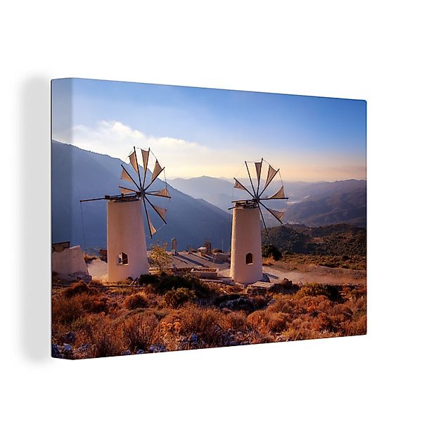 OneMillionCanvasses® Leinwandbild Windmühle - Kreta - günstig online kaufen