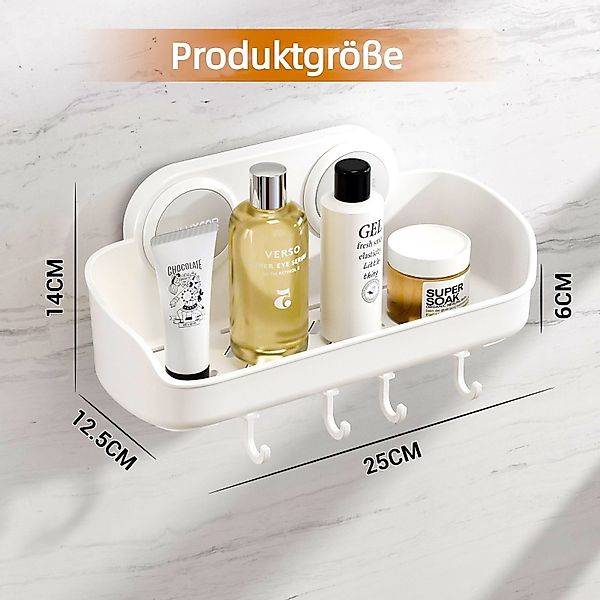 Elegear Duschablage Duschablage Ohne Bohren, 25X12.5cm Duschkorb mit Saugna günstig online kaufen