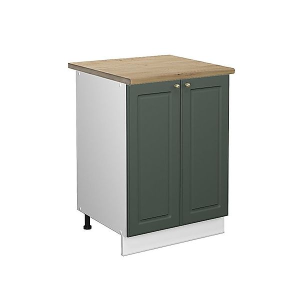Vicco Küchenunterschrank Fame-Line Grün-Gold Landhaus/Weiß 60 cm AP Eiche günstig online kaufen