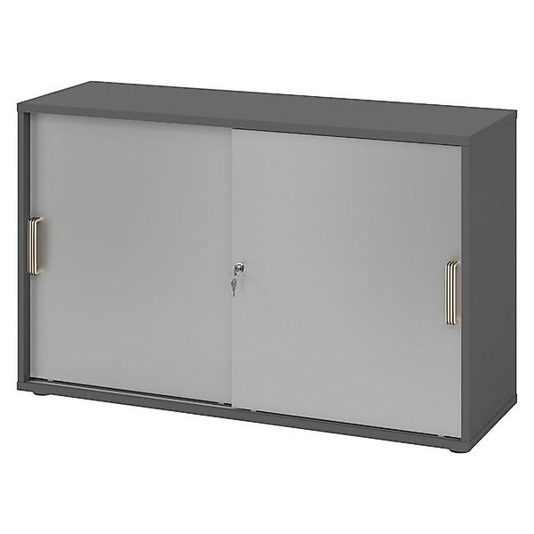 bümö Aktenschrank office Schiebetürenschrank Dekor: Graphit/Silber - Griffe günstig online kaufen