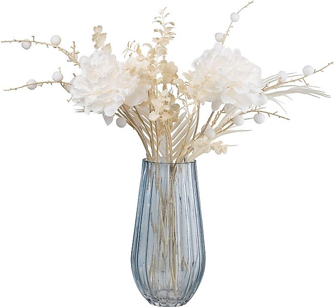 Kunstblumenstrauß Peonien-Mix-Bund mit Vase Pfingstrose, Creativ green, Höh günstig online kaufen