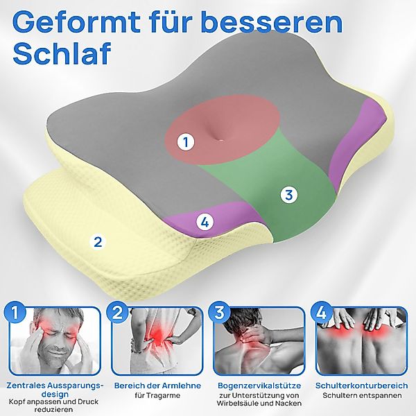 Simloveve Kopfkissen Nackenstützkissen,Schlafkissen,Nackenkissen,Seitenschl günstig online kaufen