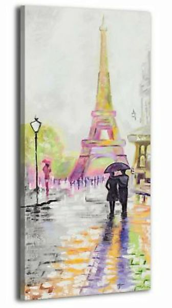 YS-Art™ "Gemälde Acryl ""Liebliches Paris"" handgemalt auf Leinwand 115x50 günstig online kaufen
