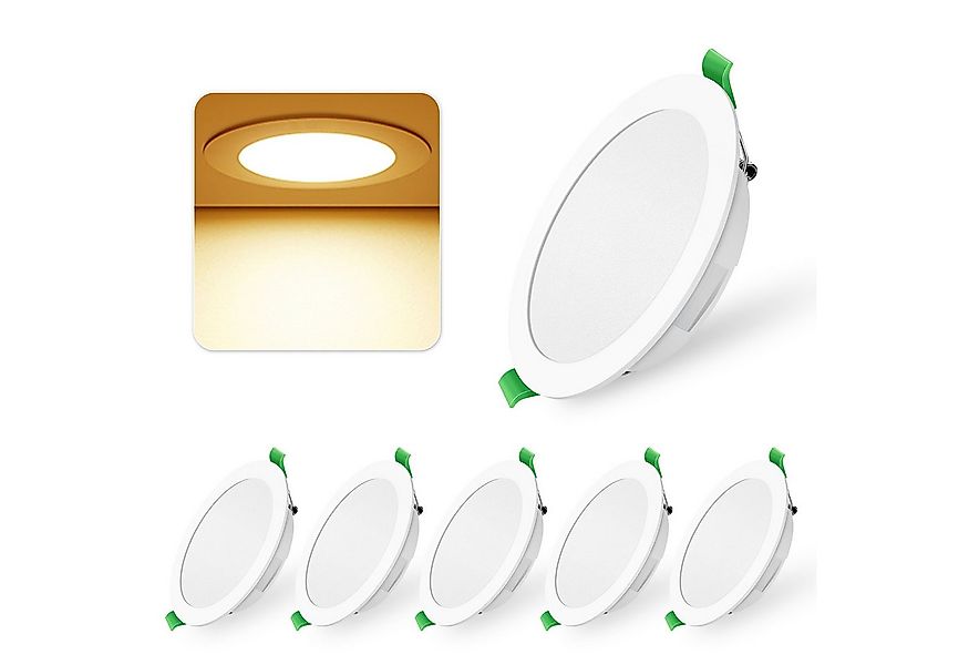 ALUSSO LED Einbaustrahler 6er-Set, IP44 Ultraflacher Deckenstrahler für Bad günstig online kaufen
