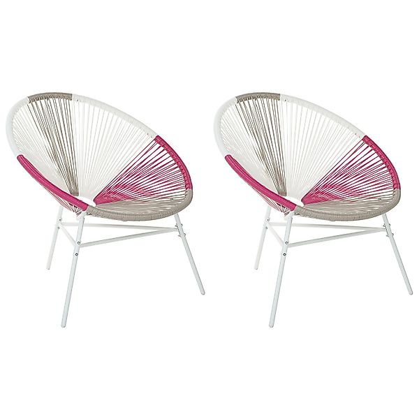 Beliani Cocktailsessel Bunt Weiss Beige Rosa 76x76x85 günstig online kaufen