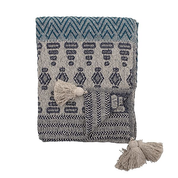 Wohndecke Bloomingville Milas Decke, Blue, 160 günstig online kaufen