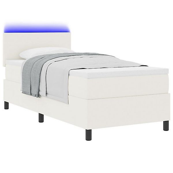 vidaXL Bett Boxspringbett mit Matratze & LED Creme Einzel Cord-Stoff (1-tlg günstig online kaufen