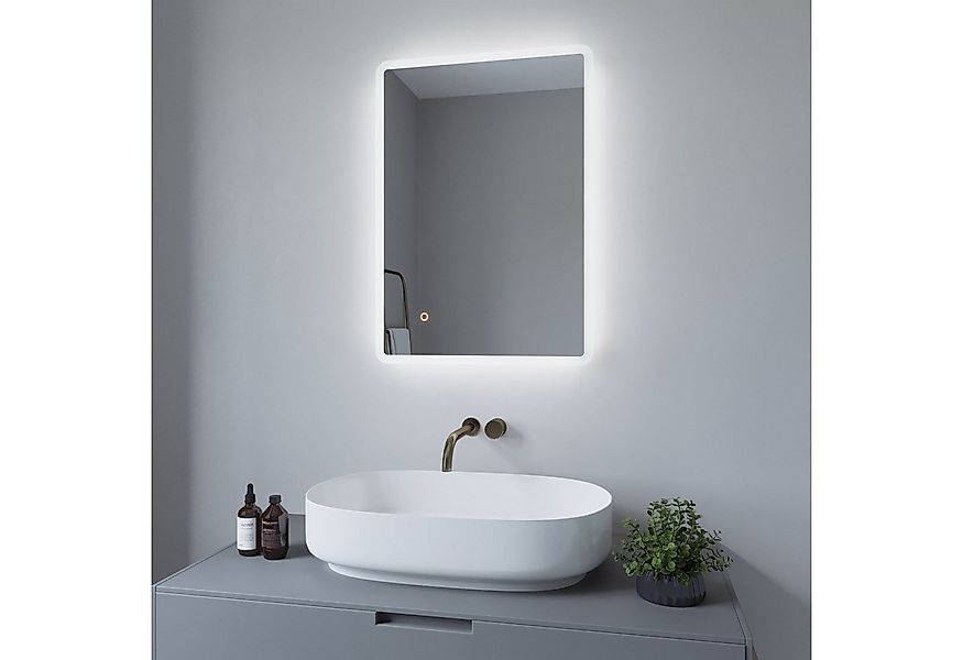 AQUALAVOS Badspiegel Led Badspiegel Touch Wandspiegel mit Beleuchtung 70x50 günstig online kaufen