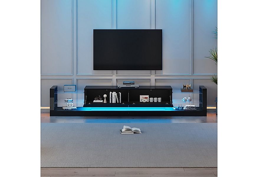 REDOM Lowboard TV-Schrank mit LED-Beleuchtung und klappbaren Schubladen (TV günstig online kaufen