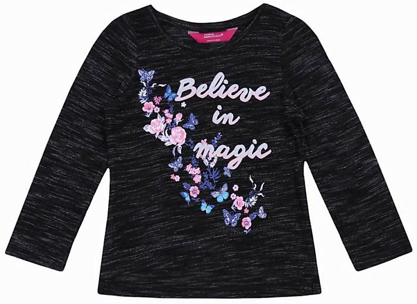 Sarcia.eu Langarmbluse Schwarzgraue Bluse Blumen gemustert aus Melangestoff günstig online kaufen