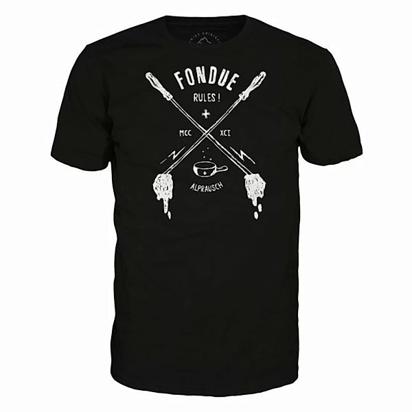 Alprausch Kurzarmshirt Alprausch M Fondue Rules T-shirt Herren günstig online kaufen