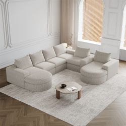 MODFU Sofa Modulares Chenille-Sofa mit Nackenkissen, günstig online kaufen