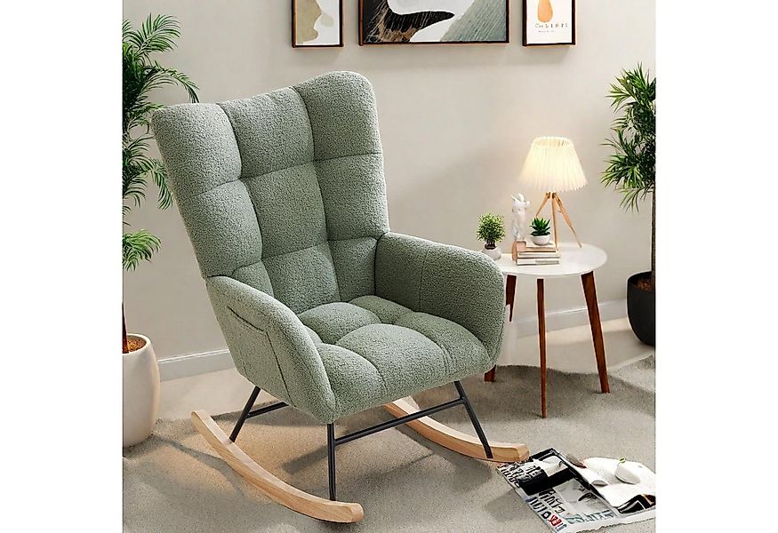 GarveeMore Schaukelstuhl Schaukelstuhl mit hoher Rückenlehne Armlehne und S günstig online kaufen