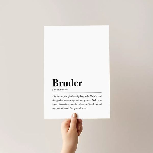 Bruder Poster Din A4: Bruder Definition günstig online kaufen