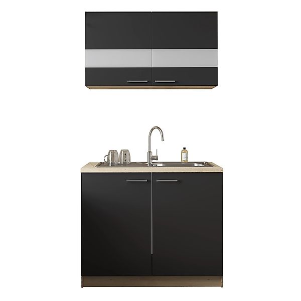 Respekta Küchenmöbel-Set 1 Merle 100 cm Schwarz günstig online kaufen