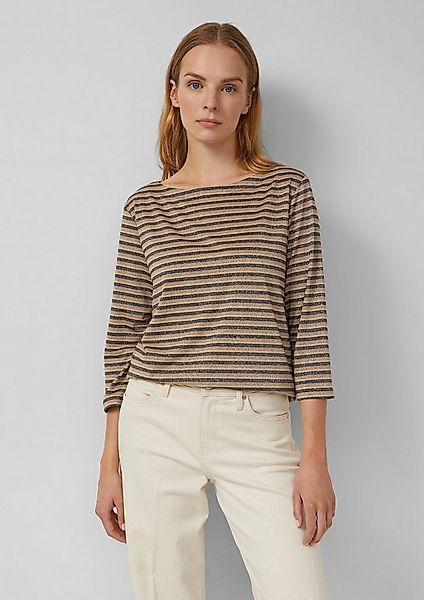 s.Oliver 3/4-Arm-Shirt T-Shirt Shirt mit U-Boot-Ausschnitt und Glitzergarn günstig online kaufen