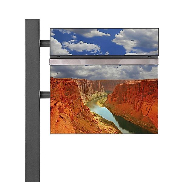 Banjado Standbriefkasten Anthrazit 45x120x16.5cm Groß Inkl. Montagematerial günstig online kaufen
