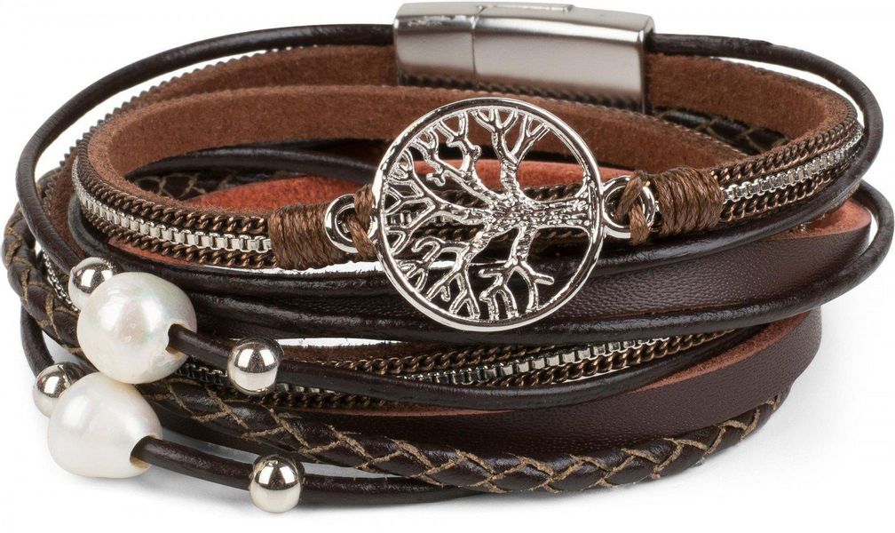 styleBREAKER Wickelarmband Wickelarmband mit Perlen, Kette günstig online kaufen