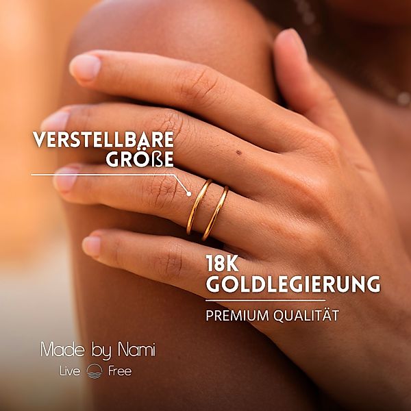 Made by Nami Fingerring Breiter Goldener günstig online kaufen