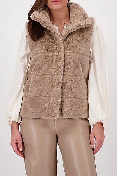 Monari Fellimitatweste Weste Basic fake fur Mit Rundhalsausschnitt mit Steh günstig online kaufen