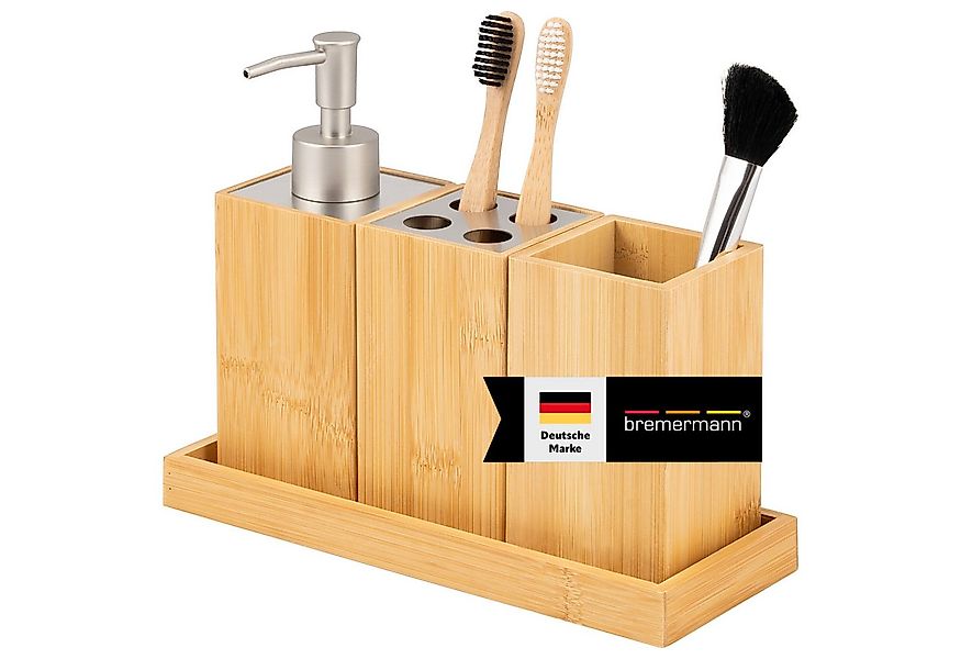 bremermann Badaccessoire-Set Badezimmer-Set 4-tlg., Bambus, Badezimmer-Zube günstig online kaufen