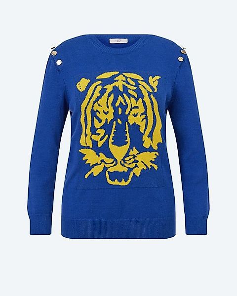 curvy me Pullover mit Tiger-Jacquard-Muster günstig online kaufen