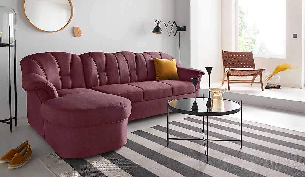 DOMO collection Ecksofa "Papenburg, zeitlose Rückensteppung, elegante Forme günstig online kaufen