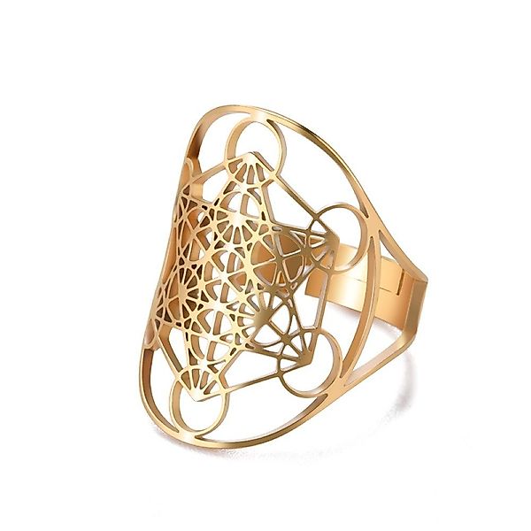 Saraswati Fingerring Ring "Metatron" Edelstahl vergoldet günstig online kaufen
