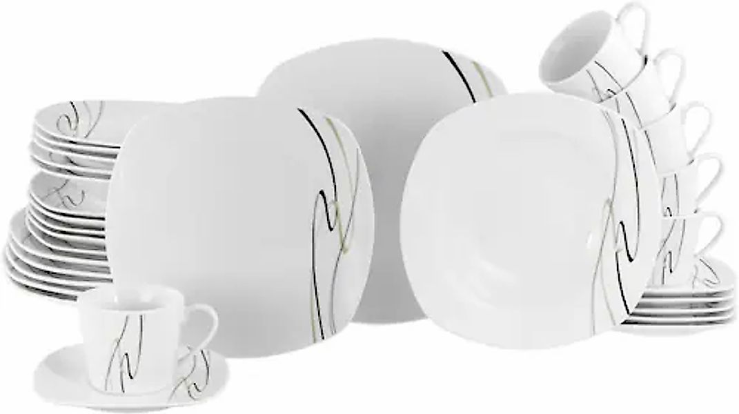 CreaTable Kombiservice »Amelie Piazza, Kombi-Service 30-tlg« Elegant, Schwu günstig online kaufen