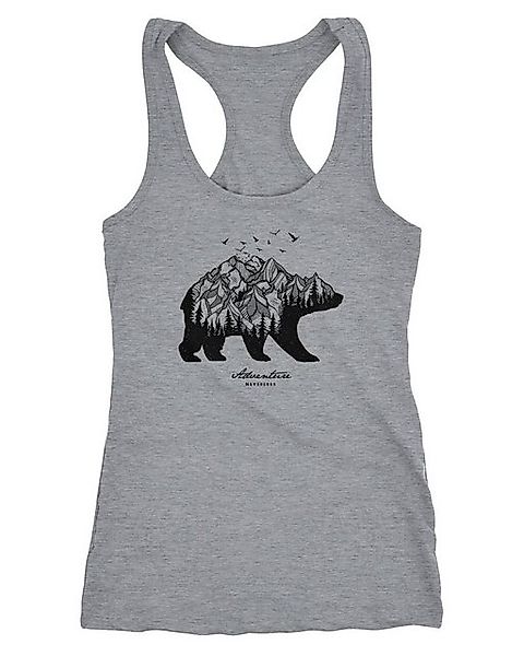Neverless Tanktop Damen Tank-Top Bär Berge Wald Bear Mountains Adventure Ra günstig online kaufen