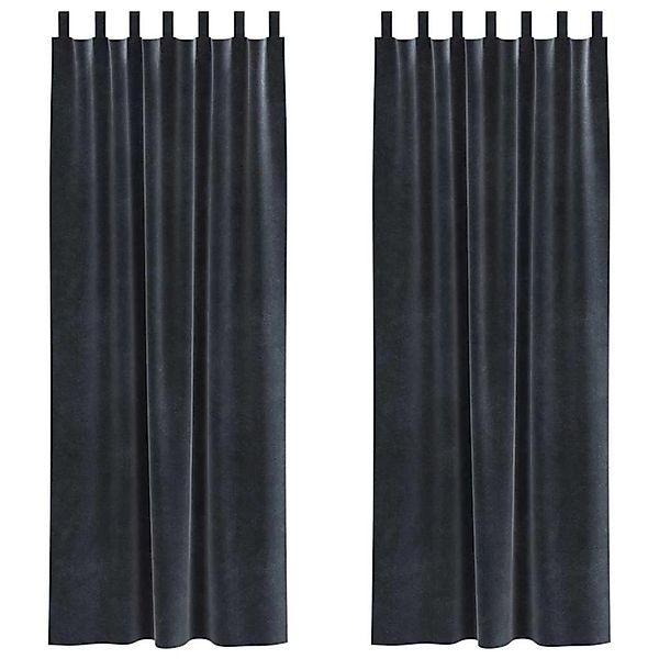 vidaXL Vorhänge 2 Stk Dunkelgrau 140 x 225 cm Samt 4107235 günstig online kaufen