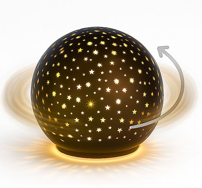 formano LED Dekolicht Glas-Kugel Drehend Schwarz 15cm Timer 6h/18h Herbst W günstig online kaufen