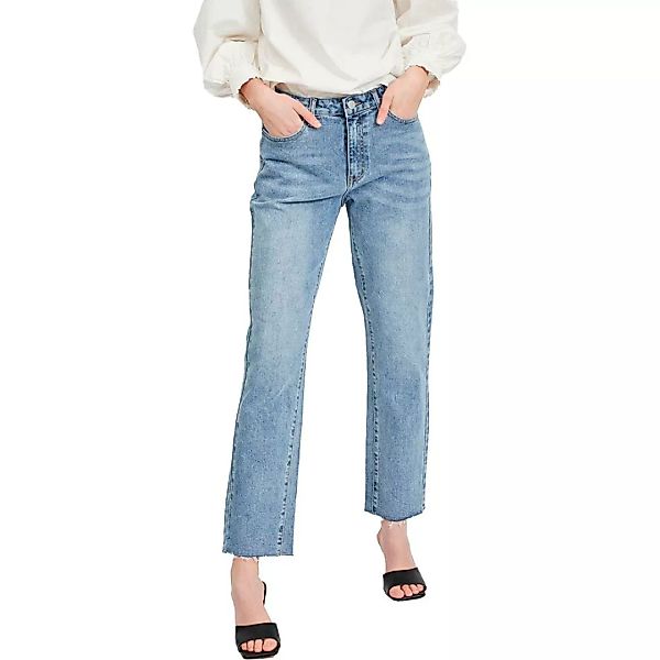 Vila Stray Dl Gerade Jeans Mit Normaler Taille Roh 34 Light Blue Denim günstig online kaufen