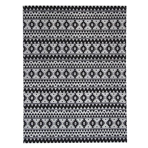 MeGusta Flachflor Teppich Vintage Schwarz Polyester 160x230 cm Luisa günstig online kaufen