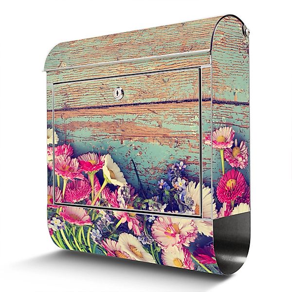 banjado Wandbriefkasten Edelstahl Blumenpfücken (Wandbriefkasten groß, günstig online kaufen