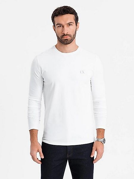 OMBRE Longsleeve Herren SLIM FIT Longsleeve mit Elastan und Druck günstig online kaufen