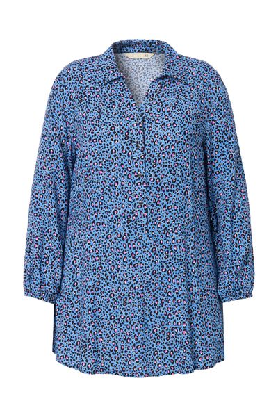 MIAMODA Hemdbluse Bluse A-Linie Leomuster Saum-Volant günstig online kaufen