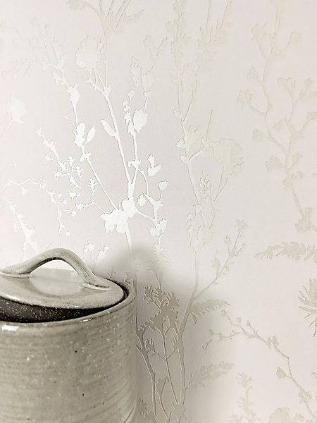 Newroom Vliestapete Katya Powder White Tapete Blumentapete Blumen,Blätter,Z günstig online kaufen