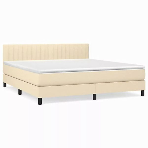 vidaXL Boxspringbett Boxspringbett mit Matratze Creme 160x200 cm Stoff Bett günstig online kaufen