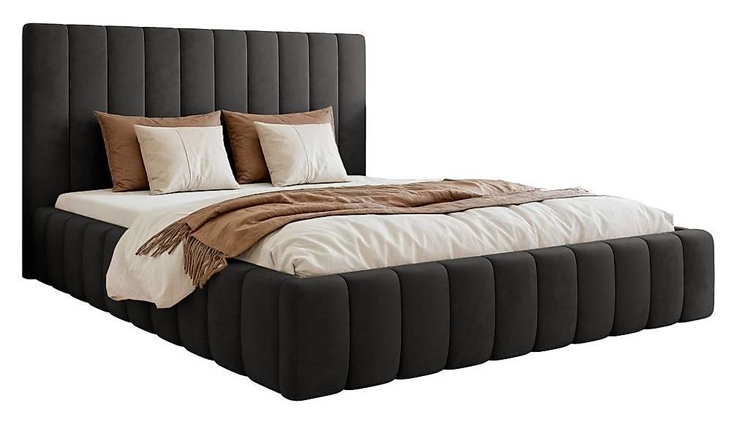 NADUVI Collection | Bettgestell Flores Samt 180x200 mit Staufach günstig online kaufen