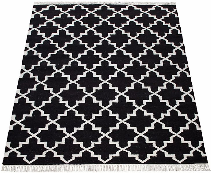 Paco Home Wollteppich »Kenitra 504«, rechteckig, 12 mm Höhe, Flachgewebe, r günstig online kaufen