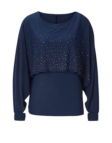 creation L T-Shirt CRéATION L Damen Lagen-Jerseyshirt mit Schmucksteinchen, günstig online kaufen