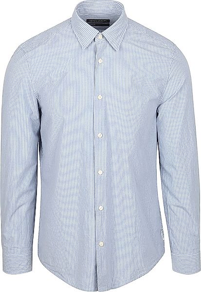 Marc O'Polo Hemd Streifen Hellblau  - Größe L günstig online kaufen