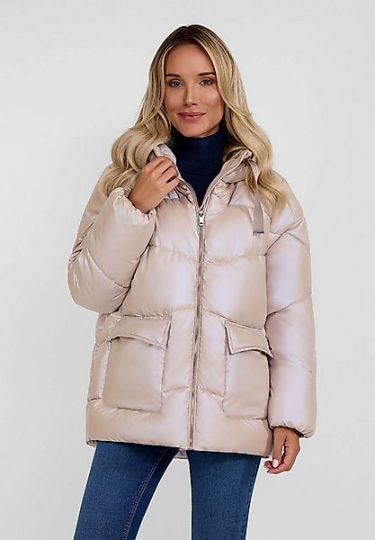 Respect Winterjacke Kurze Steppjacke mit Kapuze und Druckknopftaschen (XS-X günstig online kaufen