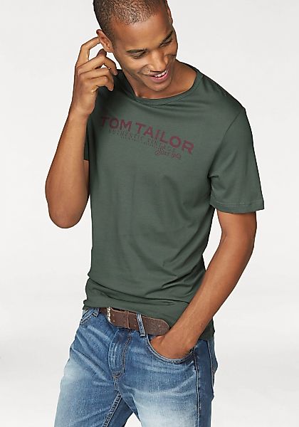 TOM TAILOR Rundhalsshirt, mit Logoprint günstig online kaufen