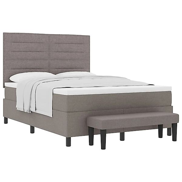vidaXL Boxspringbett mit Matratze Taupe 140 x 190 cm Stoff 3343992 günstig online kaufen