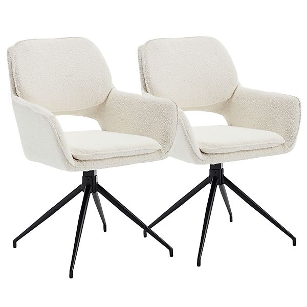 CHAIRUS Esszimmerstuhl 2er Set Drehstühle Chenille/Samt/Kunstfell günstig online kaufen