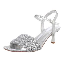 Ital-Design Elegante Damen Sandalen mit Strass-Details günstig online kaufen