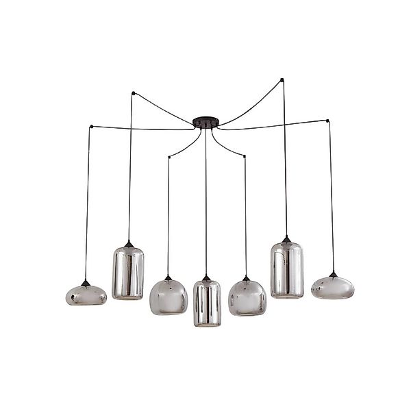 Lindby Pendelleuchte Marla 10033665 Modern in Schwarz aus Glas 7-flammig E2 günstig online kaufen